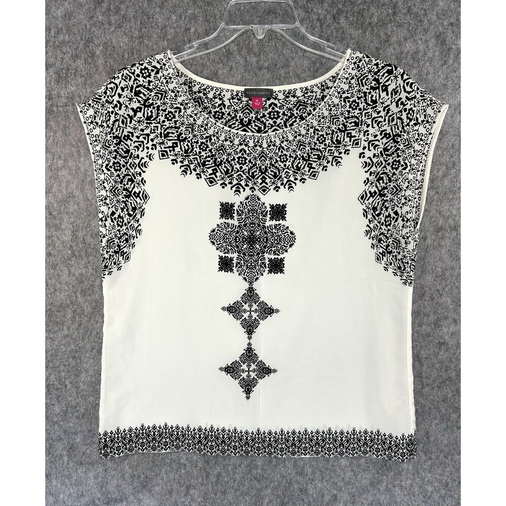 Vince Camuto Sz Medium Sleeveless Chiffon Blouse Office Career